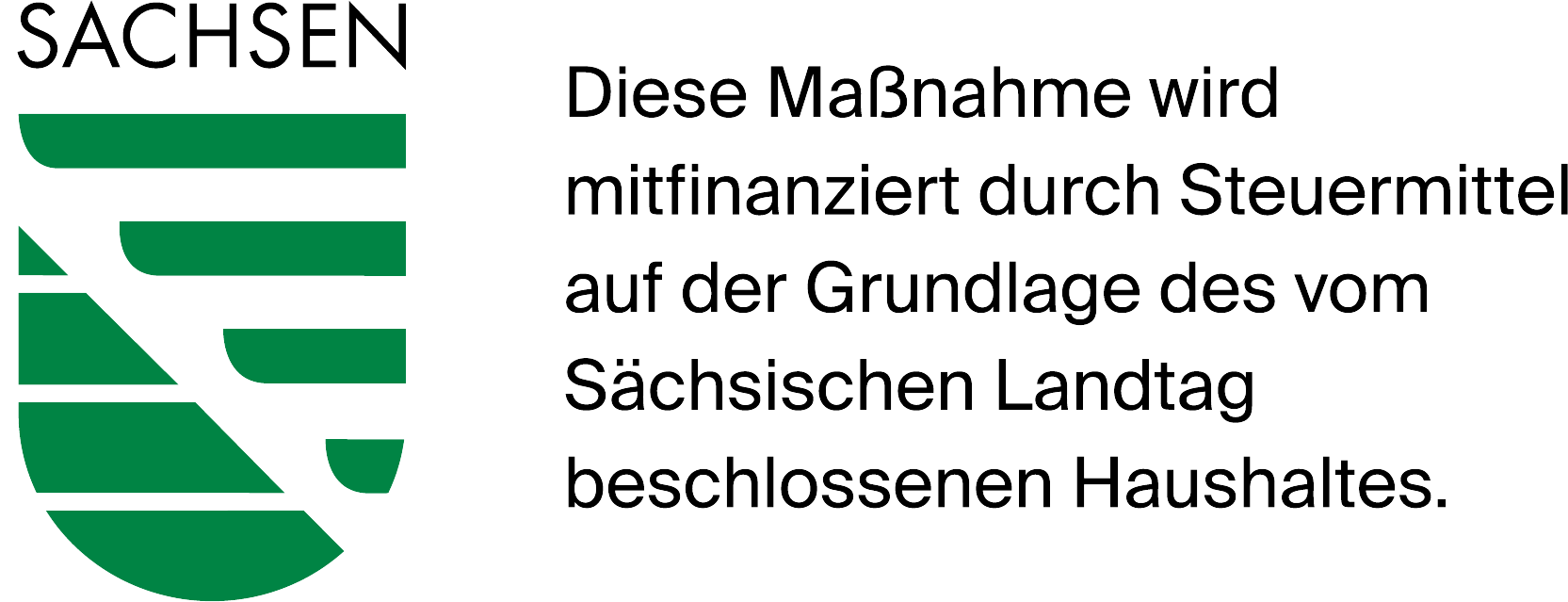 Das Sächsische Wappen welches für die Förderung durch den Freistaat steht